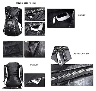 Amazon | スカルパンクアートファッションバックパックフード